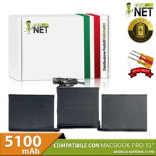 Akku kompatibel Mac Book Pro 13 A2289 (Bj. 2019) EMC 3456 11,41V 5100mAh