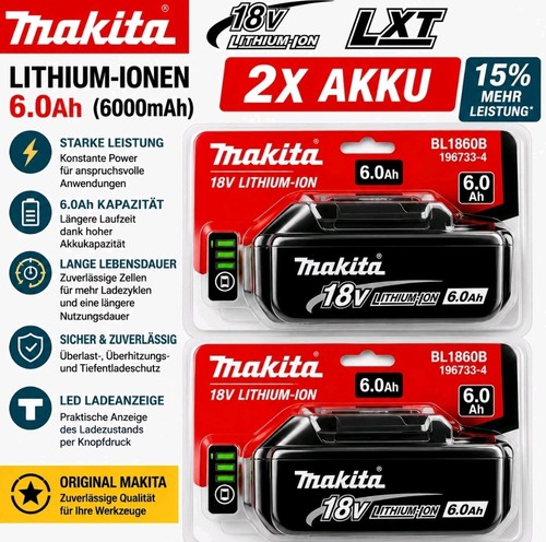 Original makita bl1860b - 2x,
