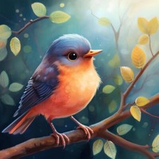 Wandbild: Bunter Vogel auf