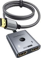 HDMI Switch 4K@60Hz, WARRKY HDMI 2.0 Splitter 2 In 1 Out 【2K@144Hz, 1m