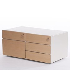 Renz Technikcontainer Star Strukturlack Weiß Fronten Eiche Hell