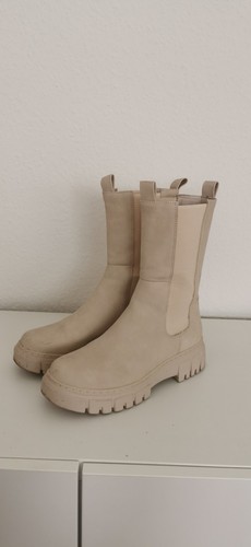 Beige chunky chelsea boots - chunky,