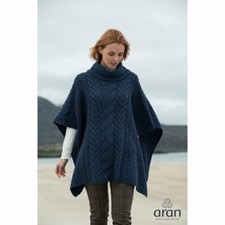 Aran Cable Knit Poncho Irish