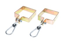 Aqbau® 2 x Schaukelschelle 120 x 120 mm Schaukelhaken, Verzinkter Stahl