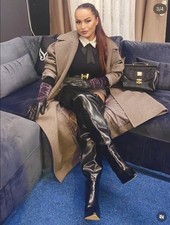 Leder Stiefel Overknee Weit