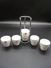 6  Schnapsbecher mit Metall Ständer 3+3 Muster