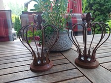 2 Kronen Edelrost Teelichthalter 9 x 20cm