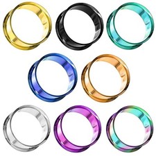 Flesh Ohr Tunnel Plug Piercing Hollow Tube Double Flared Edelstahl viele Farben