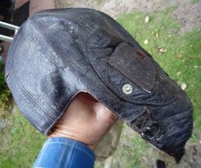 original  Fliegerkopfhaube  Luftwaffe umgebaut zur Motoradhaube