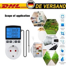 Temperaturregler Steckdose 230V mit Fühler Digital Thermostat Temperaturschalter