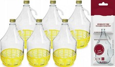6x 5L Flasche +Schwefelpulver GLASBALLON  Weinballon Glasflasche  Gärballon