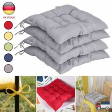 16er Set Stuhlkissen Sitzkissen Sitzpolster 40x40 cm mit Bändern Outdoor Indoor