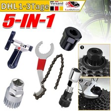 Fahrrad Werkzeug Set 5-in-1 Kurbelabzieher Set Kettenpeitsche Zahnkranzabzieher~
