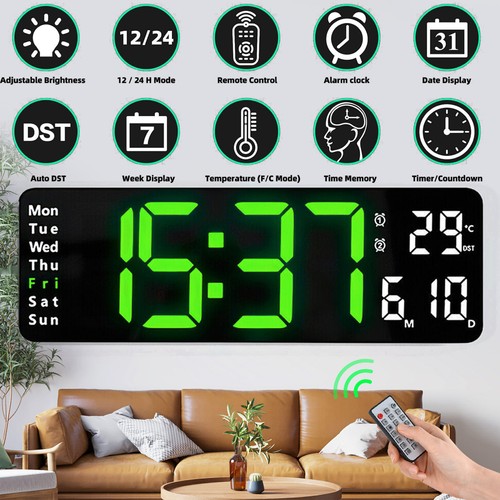 Zoll digitaluhr wanduhr led - digitaluhr,