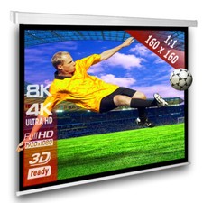 1:1 SlenderLine Beamer Motorleinwand 160 x 160 (154 x 154) cm HDTV 3D 4K 86"