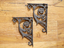 2x Regalwinkel Gusseisen – Antik Stil Regalhalter Braun Schwarz – Konsole Set