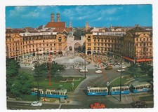 AK München Karlsplatz Stachus Tram Straßenbahn Stempel gelaufen Autos Oldtimer