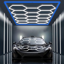 14x Hexagon LED Deckenleuchte Garagenbeleuchtung Werkstattbeleuchtung mit Rand