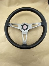 Ferrero Lenkrad für Fiat Lancia Alfa Ferrari Sportlenkrad 38cm Schwarz Silber