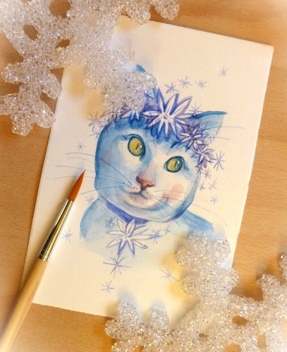 Aquarell bild katze original - bild,