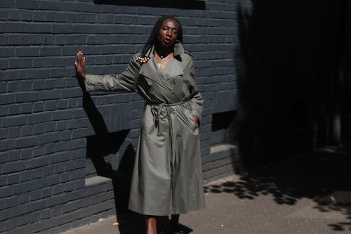 Vintage trench coat 80s olive - 80s,