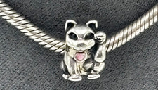 Original Pandora Armband Charm - Silber Glück Winkende Katze Charm S925 ALE