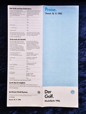 VW Golf 2 Preisliste, v