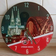 1. FC Köln Wanduhr aus Glas ca. 30cm
