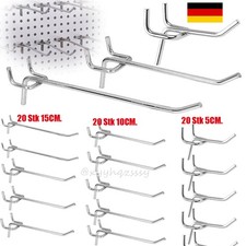 60er Set Lochwandhaken 25mm Metall Hacken 5/10/15cm F. Lochwand Lochplattenhaken