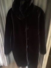 Pelz Mantel Mango Schwarz