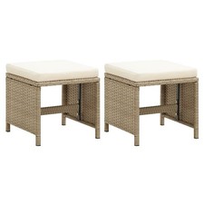 2x Gartenhocker Poly Rattan