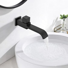 Edelstahl Wandmontage Waschtischarmatur Bad Armatur Garten Küche Kalt Wasserhahn