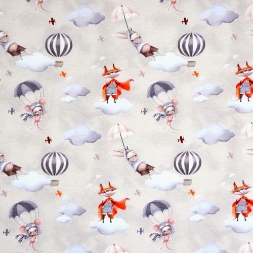Jersey beige mit fesselballon - beige,