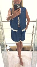 Jeans Denim Style Zweiteiler Set Damen Shorts Weste Ibiza Boho  Hippie Sommer