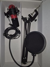 USB Kondensator Mikrofon Set mit Stativ  & Popfilter - Kaum Benutzt