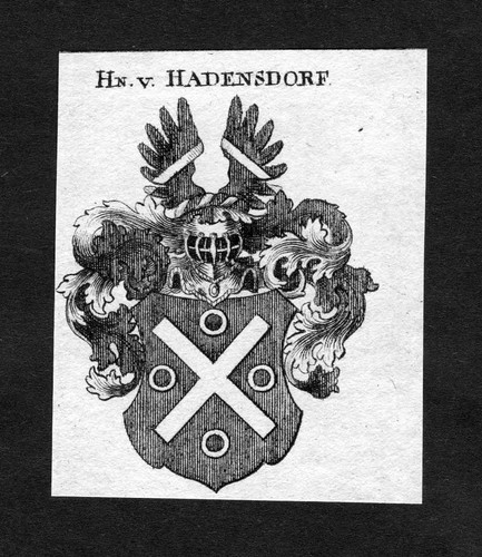 1820 hadensdorf wappen adel - -,