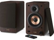 SHARP CP-SS30 2-Wege-Lautsprecher aktiv, 60 Watt (2x30 W) Holzgehäuse (Bluetooth