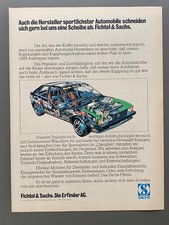Fichtel & Sachs VW Scirocco Junior Cup Oldtimer 1977 Vintage Ad Werbung Reklame