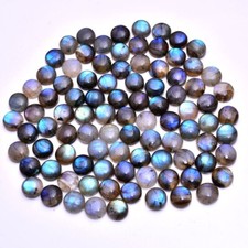 10 Stück Natürlich Labradorite Blau Glanz 10mm Rund Cabochon Lose Edelsteine Lot