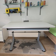 PAIDI Schreibtisch Falko NP:450€ B:125cm, T:75+25cm H53-75cm+Schublade TOP-Zust.