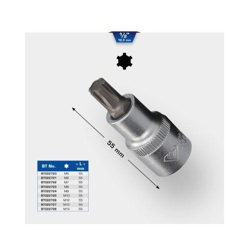 Zoll ribe bit stecknuss - 1/2, ribe-bit-stecknuss
