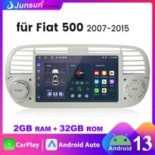 Autoradio Android13 Carplay GPS Navi WIFI DAB+ SWC RDS BT Für Fiat 500 2007-2015