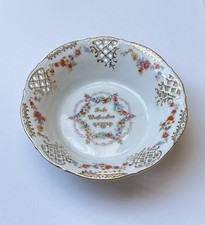 Schumann Dresden Porzellan Schale Durchbruchschale Frohe Weihnachten Geblümt