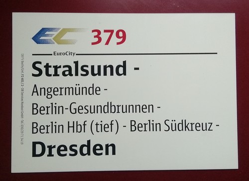 Zls zuglaufschild eisenbahn - zls,
