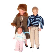 Alte CACO Puppen Biegepuppen Konvolut 8-13 cm Puppenhaus Familie 60er 70er Jahre