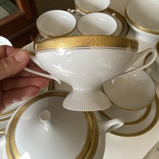 Porzellan Tafelservice für 6 Personen – K&A Krautheim Selb Bavaria, Goldrand