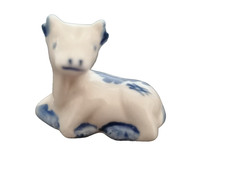Enesco Porzellan Vintage Kuh Figur Kühe weiss blau Miniatur Weihnachten Geschenk