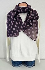 Italy Blogger Schal Tuch Halstuch Seide/Baumwolle asymetrisch Punkte Chocolate