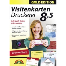 Markt & Technik Visitenkarten Druckerei 8.5 Gold Edition Vollversion, 1 Lizen...