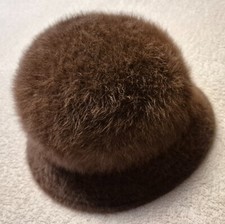 Vintage alter Hut Damenhut Thelen KANGOL Bucket Fellhut schokobraun Gr. ca. 52/S